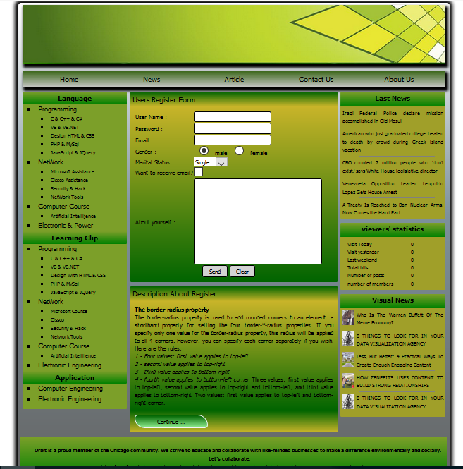 طراحی قالب - آموزش html و css